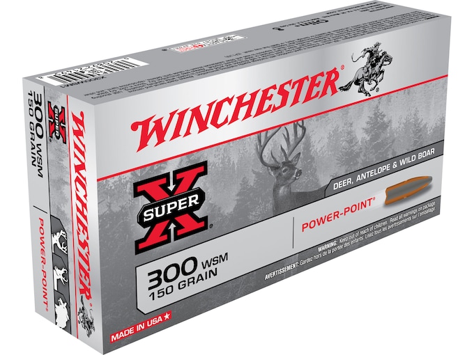 Winchester Super-X Ammunition 300 Winchester Short Magnum (WSM) 150 Grain Power-Point Box of 20