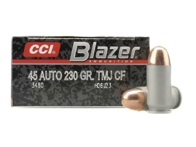 Blazer Clean-Fire Ammunition 45 ACP 230 Grain Total Metal Jacket Box of 50