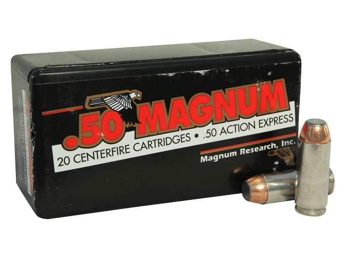 Magnum Research Ammunition 50 Action Express 350 Grain Jacketed Soft Point Box of 20