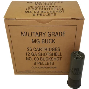 Winchester Military Grade Ammunition 12 Gauge 2-3/4" Buffered 00 Buckshot 9 Pellets
