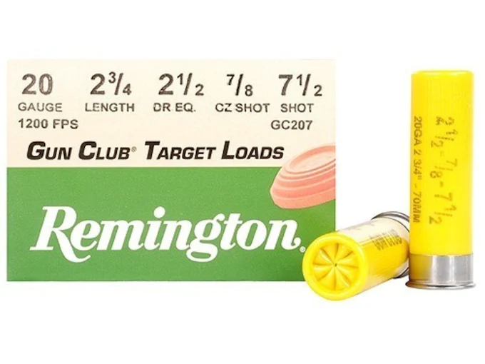 Remington Gun Club Target Ammunition 20 Gauge 2-3/4" 7/8 oz #7-1/2 Shot
