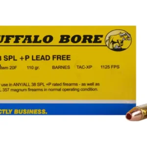 Buffalo Bore Ammunition 38 Special +P 110 Grain Barnes TAC-XP Hollow Point Lead-Free Box of 20