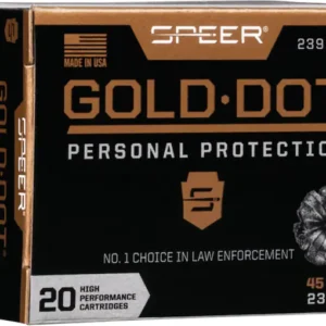 Speer Gold Dot Ammunition 45 ACP 230 Grain Jacketed Hollow Point Box of 20