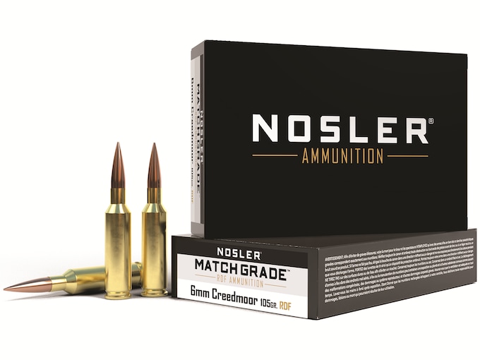 Nosler Match Grade Ammunition 6mm Creedmoor 115 Grain RDF Hollow Point Boat Tail Box of 20