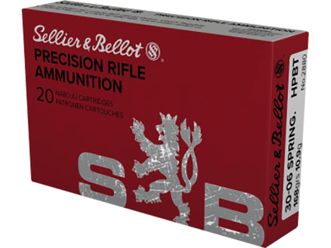 Sellier & Bellot Match Ammunition 30-06 Springfield 168 Grain Hollow Point Boat Tail