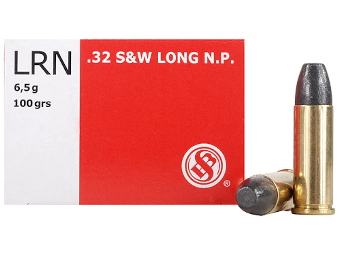 Sellier & Bellot Ammunition 32 S&W Long 100 Grain Lead Round Nose Box of 50