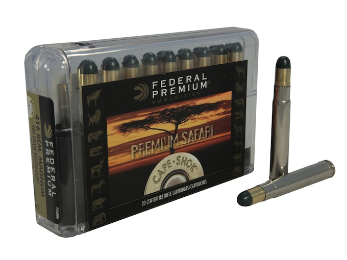 Federal Premium Safari Ammunition 416 Remington Magnum 400 Grain Woodleigh Hydrostatically Stabilized Solid Bullets