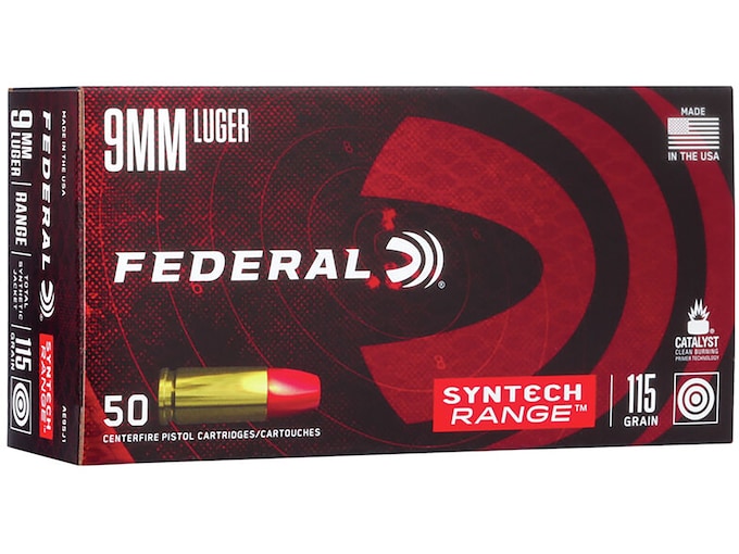 Federal Syntech Range Ammunition 9mm Luger 115 Grain Total Synthetic Jacket