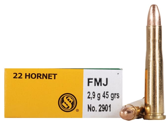 Sellier & Bellot Ammunition 22 Hornet 45 Grain Full Metal Jacket Box of 20