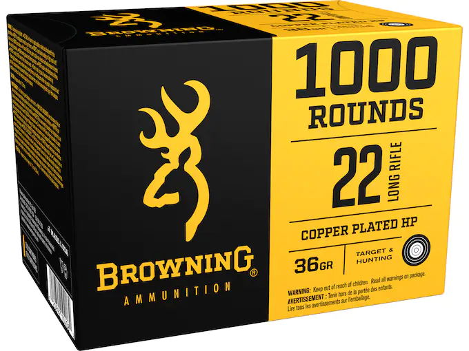 Browning BPR Ammunition 22 Long Rifle 36 Grain Copper Plated Hollow Point