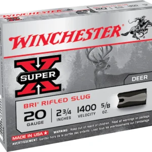 Winchester Super-X Ammunition 20 Gauge 2-3/4" 5/8 oz BRI Sabot Slug Box of 5