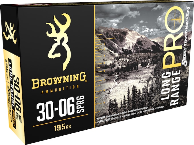 Browning Long Range Pro Match Ammunition 30-06 Springfield 195 Grain Sierra MatchKing Hollow Point Boat Tail Box of 20