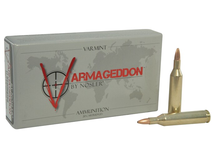 Nosler Varmageddon Ammunition 17 Remington 20 Grain Hollow Point Flat Base Box of 20