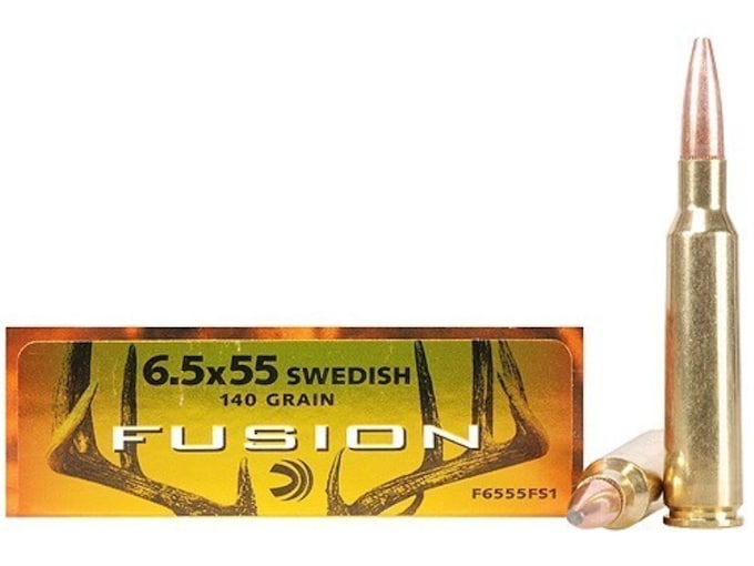Federal Fusion Ammunition 6.5x55mm Swedish Mauser 140 Grain Bonded Spitzer Boat Tail Box of 20