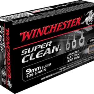 Winchester Super Clean NT Ammunition 9mm Luger 105 Grain Jacketed Flat Point