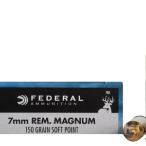 Federal Power-Shok Ammunition 7mm Remington Magnum 150 Grain Soft Point Box of 20