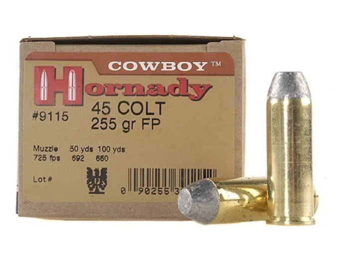 Hornady Frontier Ammunition 45 Colt (Long Colt) 255 Grain Lead Flat Nose Box of 20