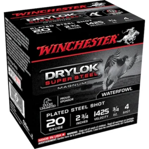 Winchester Drylok Magnum Plated Ammunition 20 Gauge Non-Toxic Steel