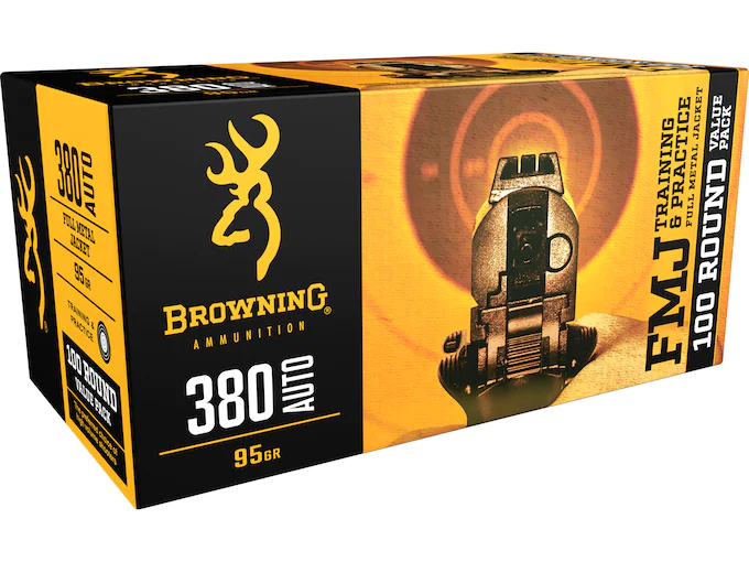 Browning FMJ Ammunition 380 ACP 95 Grain Full Metal Jacket
