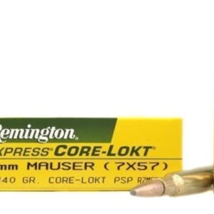 Remington Core-Lokt Ammunition 7x57mm Mauser (7mm Mauser) 140 Grain Core-Lokt Pointed Soft Point Box of 20
