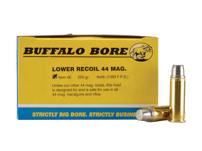 Buffalo Bore Ammunition 44 Remington Magnum 255 Grain Lead Semi-Wadcutter Gas Check Box of 20