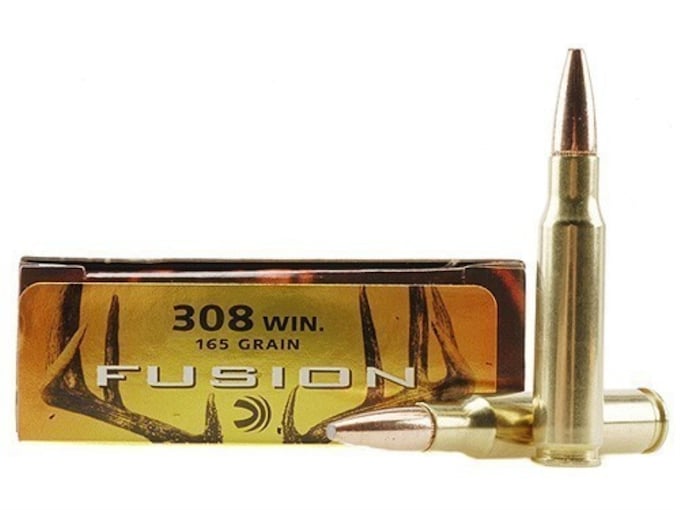Federal Fusion Ammunition 308 Winchester 165 Grain Bonded Spitzer Boat Tail Box of 20