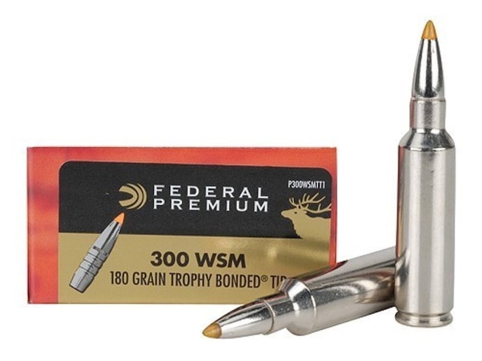 Federal Premium Ammunition 300 Winchester Short Magnum (WSM) 180 Grain Trophy Bonded Tip Box of 20