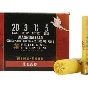 Federal Premium Wing-Shok Ammunition 20 Gauge Buffered Copper Plated Shot