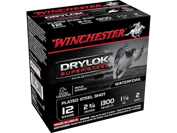 Winchester Drylok Magnum Plated Ammunition 12 Gauge Non-Toxic Steel