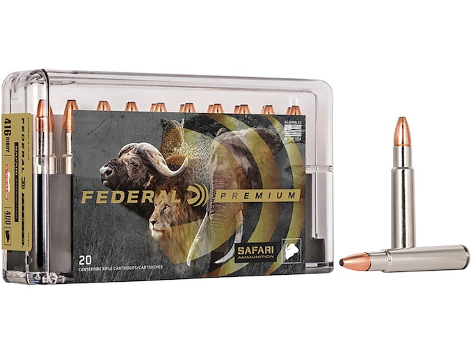 Federal Premium Safari Ammunition 416 Rigby 400 Grain Swift A-Frame Soft Point Box of 20