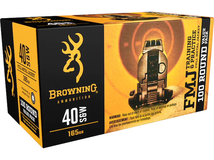 Browning FMJ Ammunition 40 S&W 165 Grain Full Metal Jacket