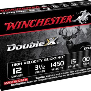 Winchester Double X Ammunition 12 Gauge 3-1/2" Buffered 00 Copper Plated Buckshot 15 Pellets Box of 5