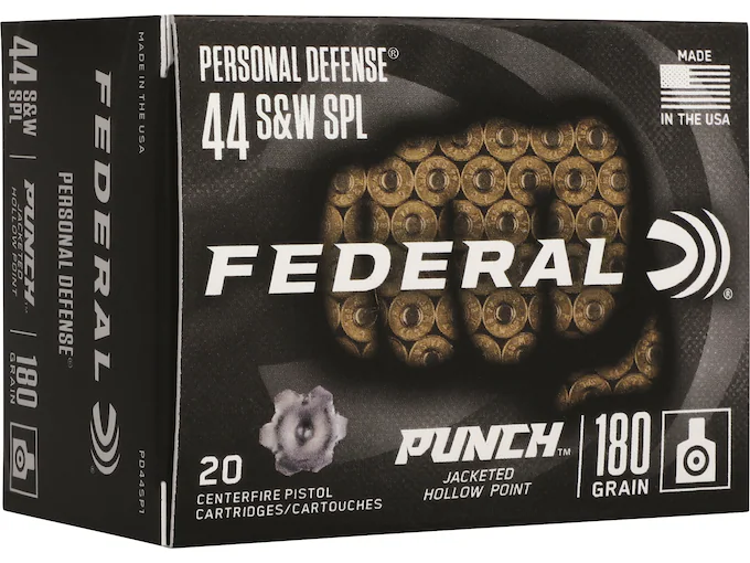 Federal Personal Defense Punch Ammunition 44 Special 200 Grain Jacketed Hollow Point Box of 20