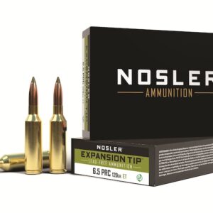 Nosler E-Tip Ammunition 6.5 PRC 120 Grain E-Tip Lead-Free Box of 20