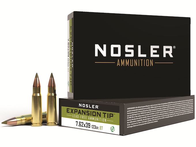 Nosler E-Tip Ammunition 7.62x39mm 123 Grain E-Tip Lead-Free Box of 20