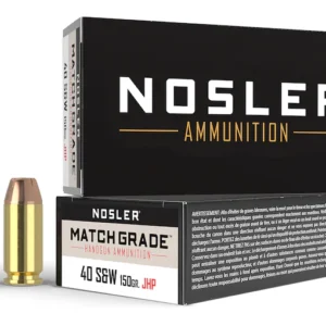 Nosler Match Grade Ammunition 40 S&W 150 Grain Jacketed Hollow Point