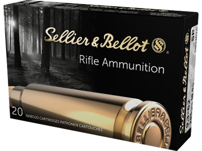 Sellier & Bellot Ammunition 9.3x62mm Mauser 285 Grain Jacketed Soft Point Box of 20