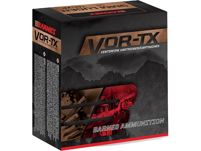 Barnes VOR-TX Ammunition 9mm Luger 115 Grain Solid Hollow Point Lead Free Box of 20