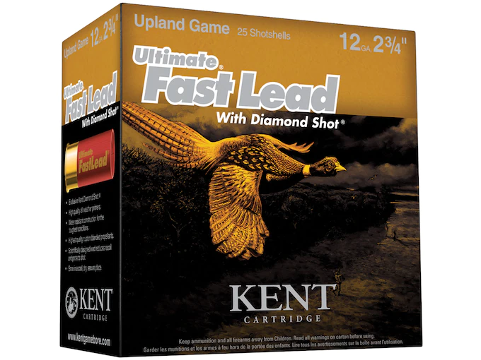 Kent Cartridge Ultimate Fast Lead Diamond Shot Upland Ammunition 12 Gauge 2-3/4" 1-1/4 oz #5 Shot Box of 25