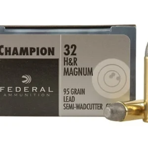 Federal Champion Target Ammunition 32 H&R Magnum 95 Grain Lead Semi-Wadcutter Box of 20