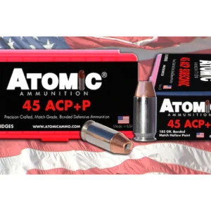Atomic Ammunition 45 ACP +P 185 Grain Bonded Jacketed Hollow Point Box of 50