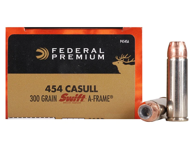 Federal Premium Ammunition 454 Casull 300 Grain Swift A-Frame Jacketed Hollow Point Box of 20