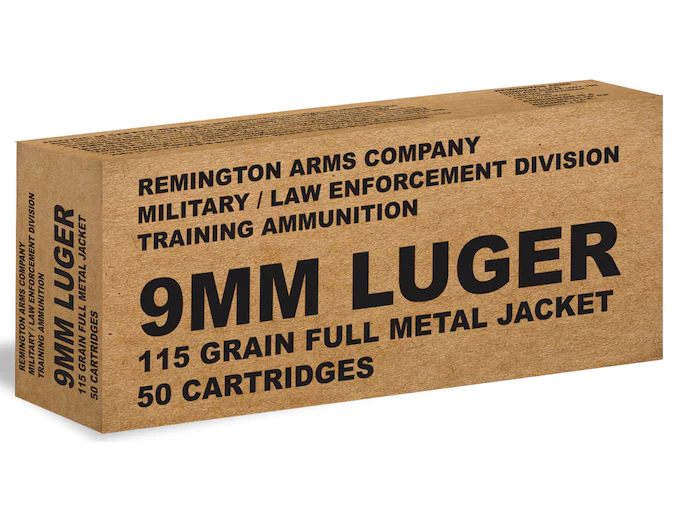 Remington Military/Law Enforcement Training Ammunition 9mm Luger 115 Grain Full Metal Jacket