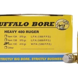 Buffalo Bore Ammunition 480 Ruger 410 Grain Lead Wide Flat Nose Box of 20