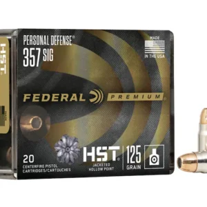 Federal Premium Personal Defense Ammunition 357 Sig 125 Grain HST Jacketed Hollow Point Box of 20