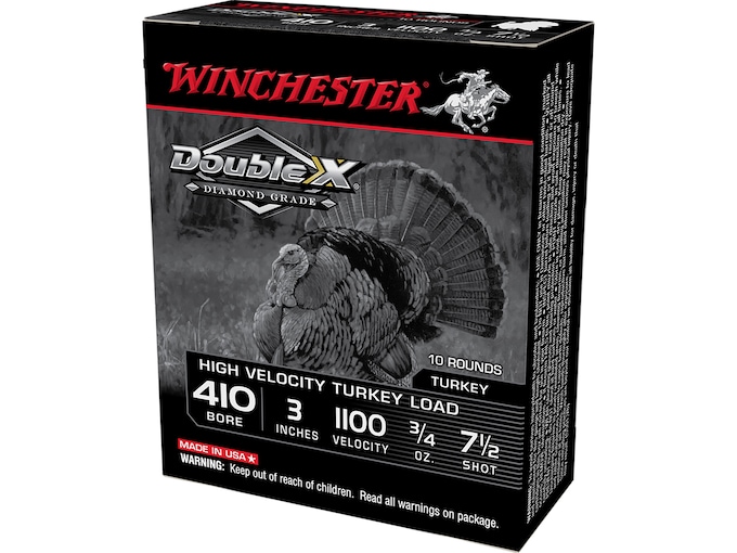 Winchester Double-X Diamond Grade Turkey Ammunition 410 Bore 3" 3/4 oz #7-1/2 Copper Plated Shot Box of 10