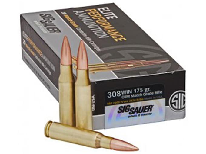 Sig Sauer Elite Performance Match Grade Ammunition 308 Winchester 175 Grain Open Tip Match