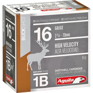 Aguila High Velocity Ammunition 16 Gauge 2-3/4" #1 Buckshot 12 Pellets Box of 25