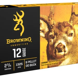 Browning BXS Deer Ammunition 12 Gauge 2-3/4" 00 Buckshot 9 Pellets Box of 5