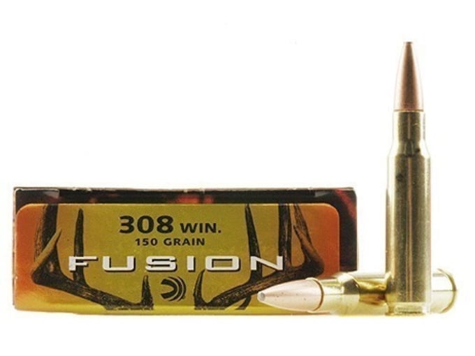 Federal Fusion Ammunition 308 Winchester 150 Grain Bonded Spitzer Boat Tail Box of 20